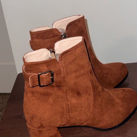 Brown Suede Ankle Boots - Picture 1 of 3